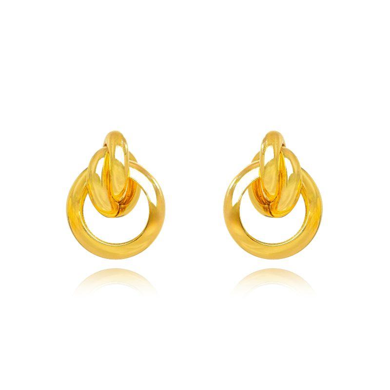 BRINCO ELOS ENTRELAÇADOS MOBIUS -  BANHO DE OURO 18K