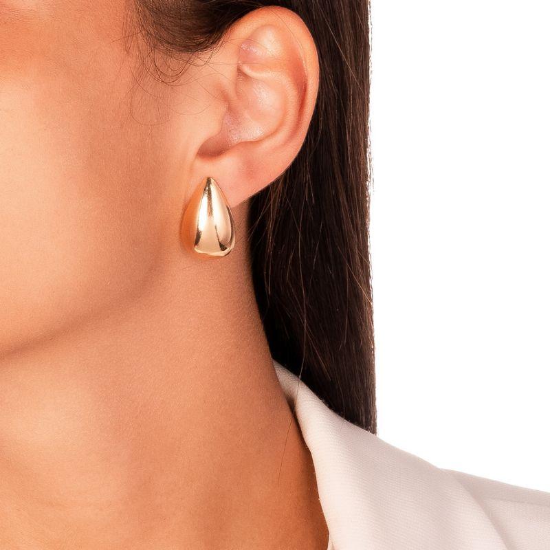 BRINCO GOTA POLIDA - BANHO DE OURO 18K