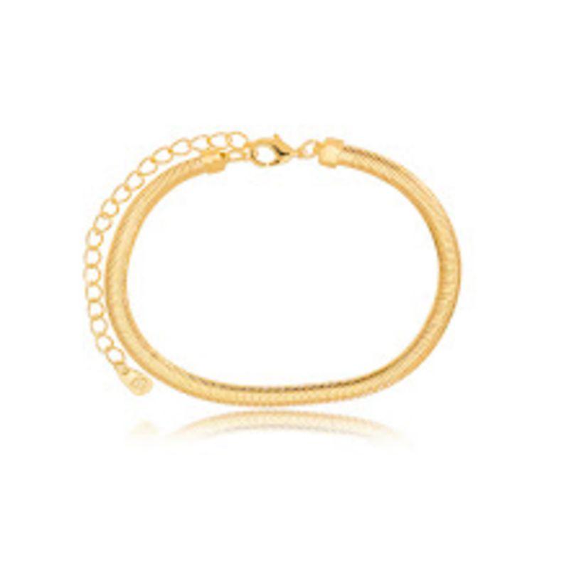 TORNOZELEIRA MALHA SERPENTE (SNAKE) EM BANHO DE OURO 18K