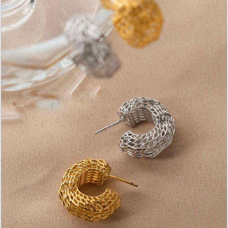 BRINCO ARGOLA MESH FILIGRANA - BANHO DE OURO 18K