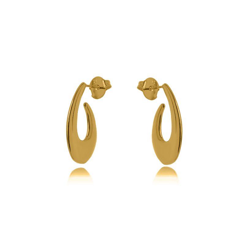 BRINCO ARGOLA GOTA VAZADA LISA - BANHO DE OURO 18K