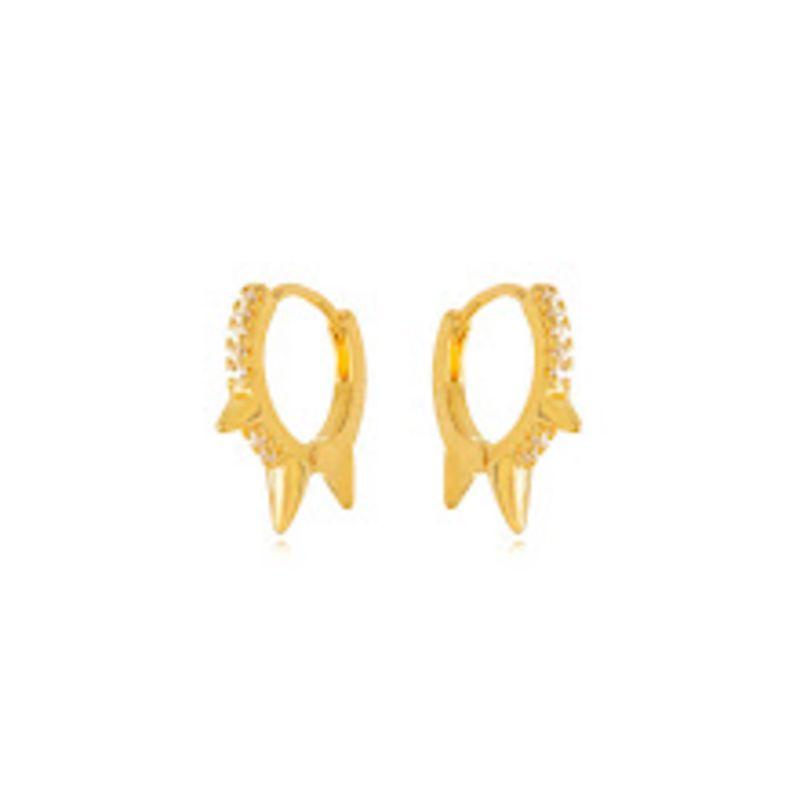 BRINCO ARGOLA SPIKE CRAVEJADA EM OURO 18K