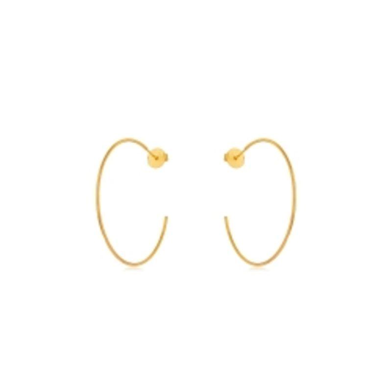 BRINCO MEIA ARGOLA FIO FINO - BANHO DE OURO 18K