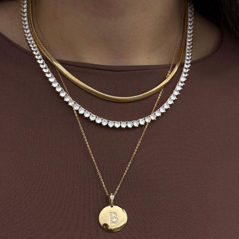 COLAR CHOKER MALHA SNAKE TUBULAR 4MM EM BANHO DE OURO 18K