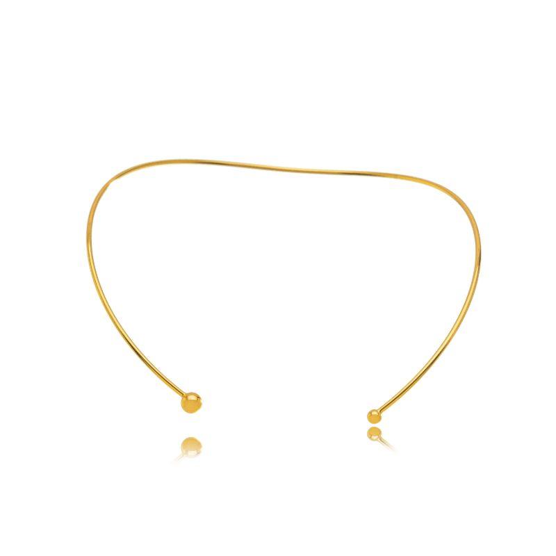 COLAR CHOKER RÍGIDA SLIM EM BANHO DE OURO 18K