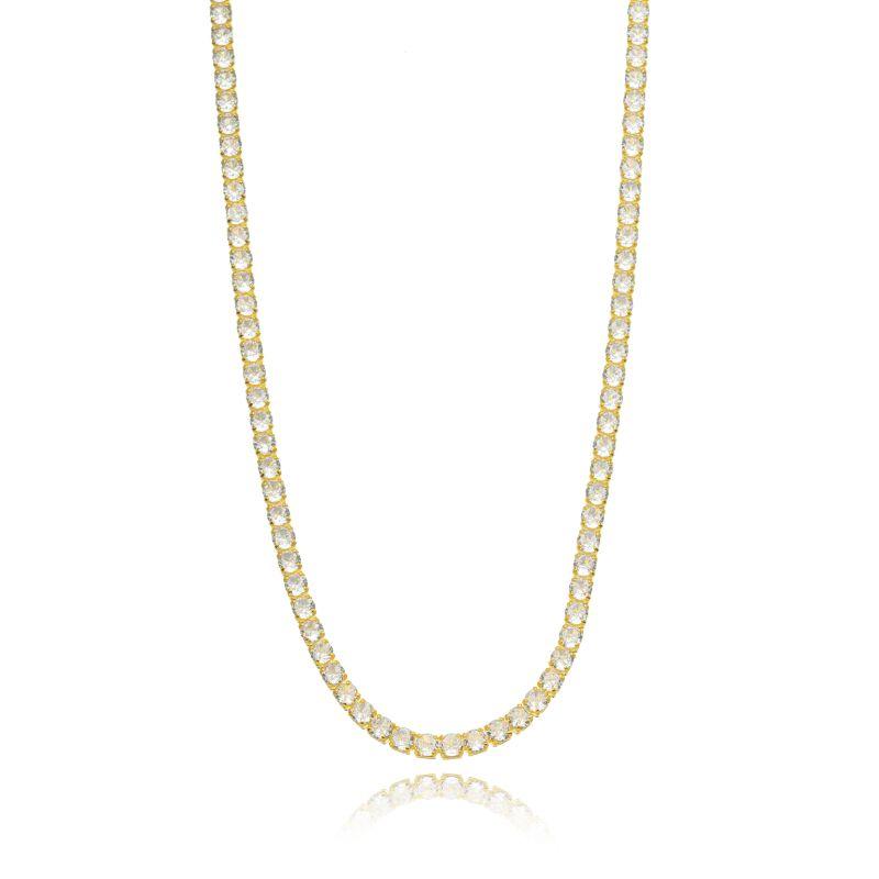 COLAR CHOKER RIVIERA CRAVEJADO - BANHO DE OURO 18K