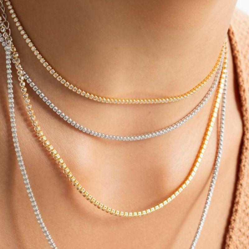 COLAR CHOKER RIVIERA FINA EM BANHO DE OURO 18K