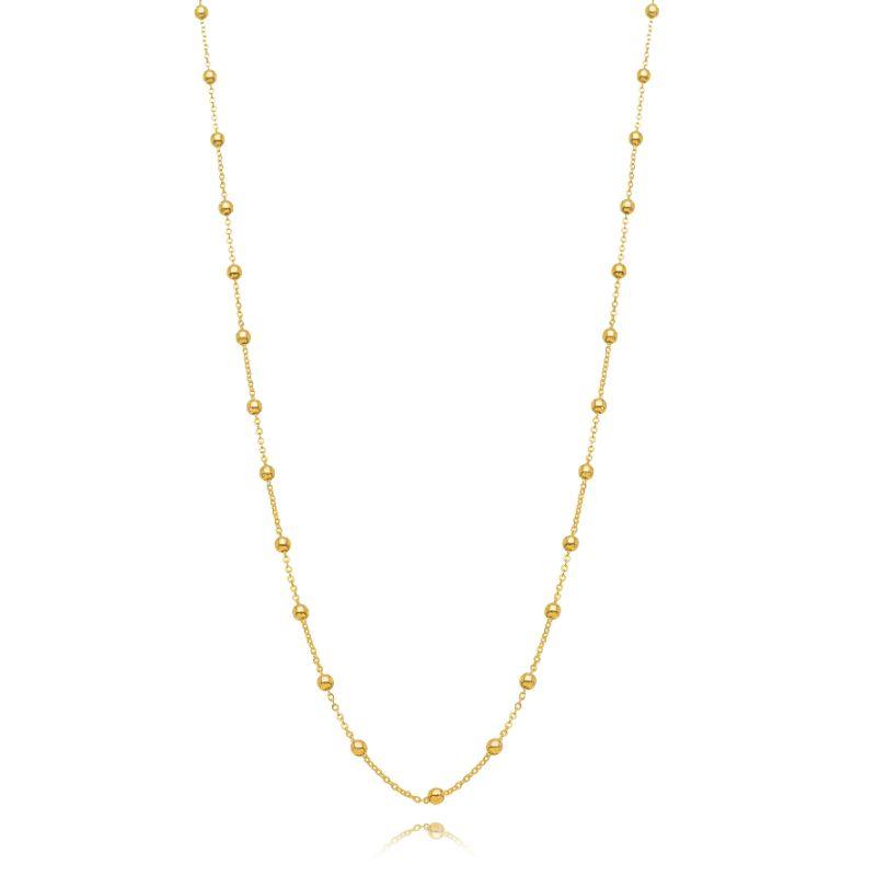 COLAR CORRENTE COM ESFERAS EM OURO 18K - 54CM