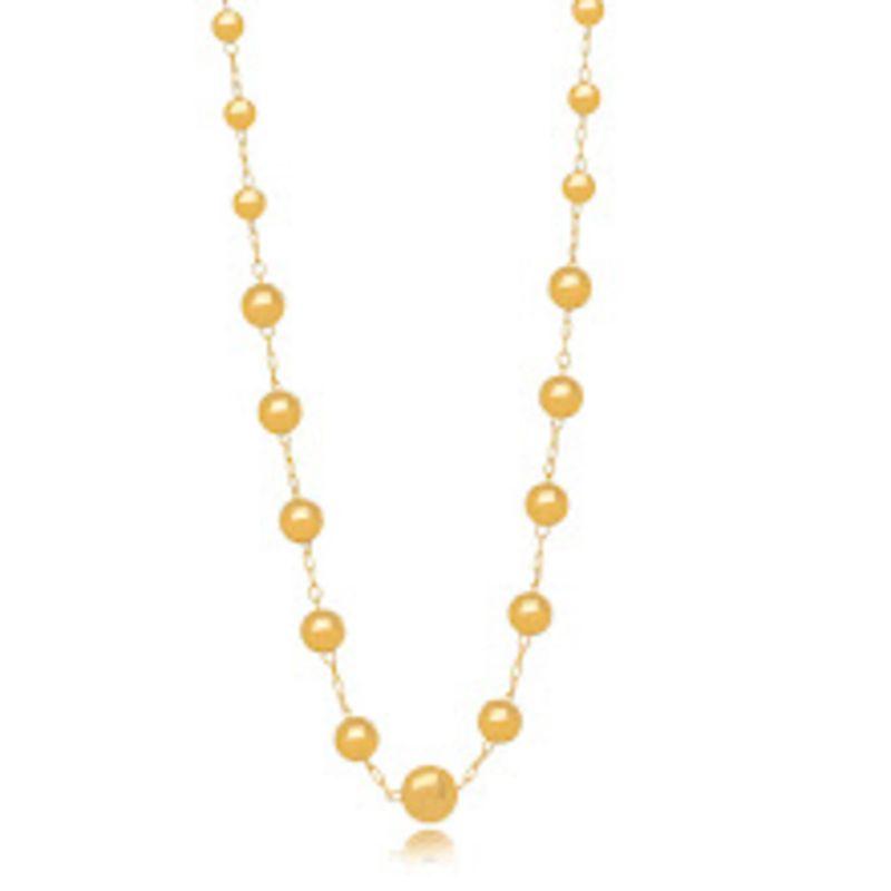 COLAR ESFERAS INTERCALADAS EM BANHO DE OURO 18K
