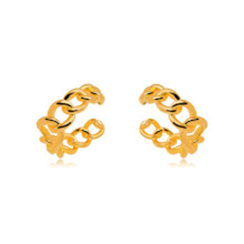 PIERCING DE PRESSÃO ELO GOURMET BOLD -  BANHO DE OURO 18K