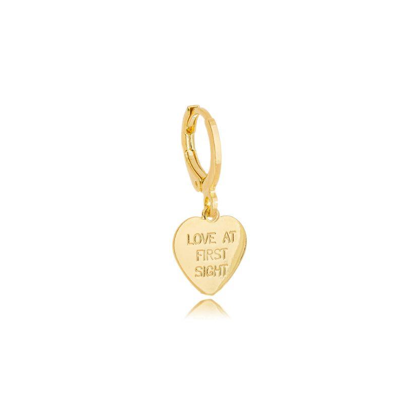 PINGENTE CLICK CORAÇÃO LOVE AT FIRST SIGHT EM BANHO DE OURO 18K