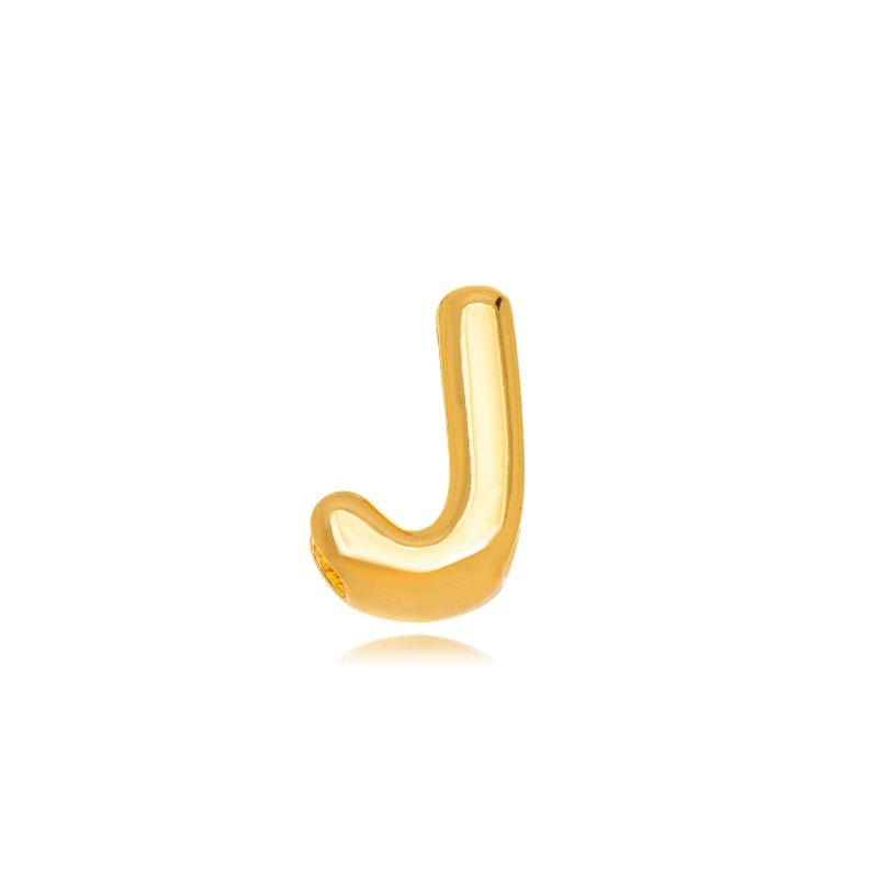PINGENTE LETRA J BOMBÊ EM BANHO DE OURO 18K