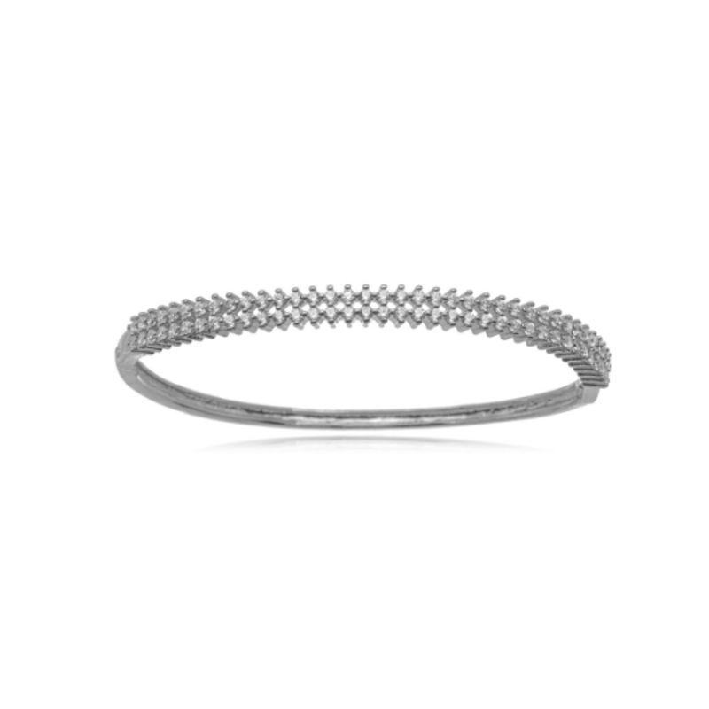 PULSEIRA BRACELETE ETERNITY SILVER DUO: CRAVEJADO EM RÓDIO BRANCO