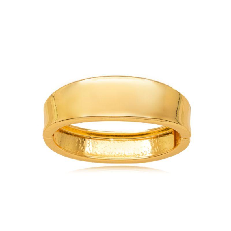 PULSEIRA BRACELETE RÍGIDO ABAULADO POLIDO - BANHO DE OURO 18K