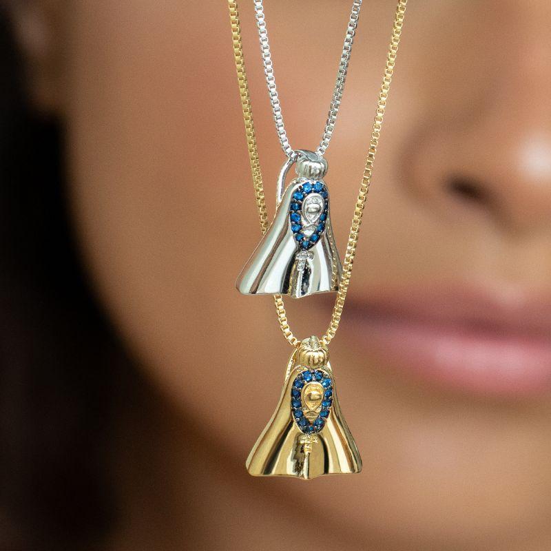 COLAR NOSSA SENHORA APARECIDA MINIMALISTA - BANHO OURO 18K