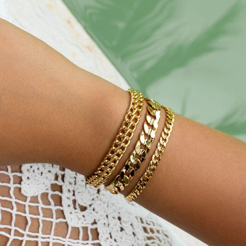 PULSEIRA GRUMET EM BANHO DE OURO 18K